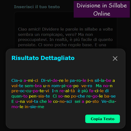 Divisione in Sillabe Online